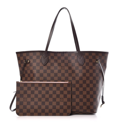 Louis Vuitton Damier Ebene Neo Neverfull MM Rose Ballerine 1 of 9