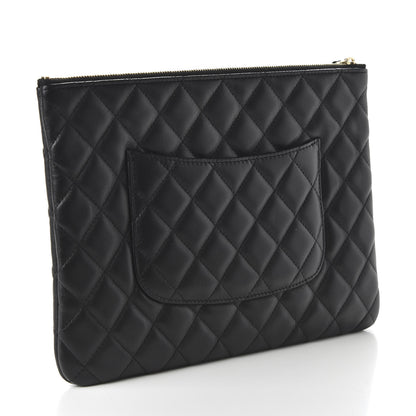 Chanel Lambskin Quilted Medium Cosmetic Case Black 3 of 11