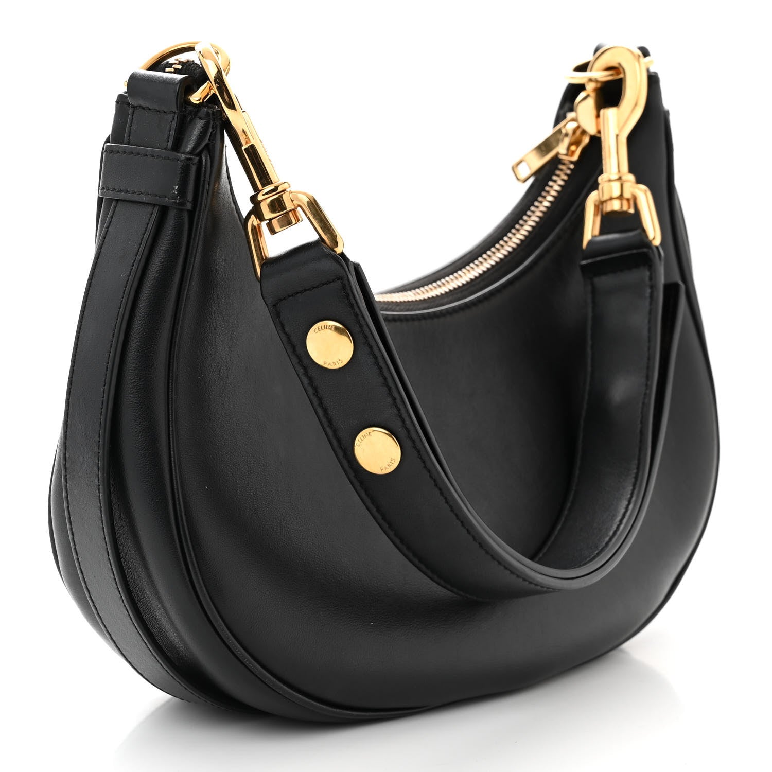 Celine Smooth Calfskin Medium Strap Ava Shoulder Bag Black 3 of 10