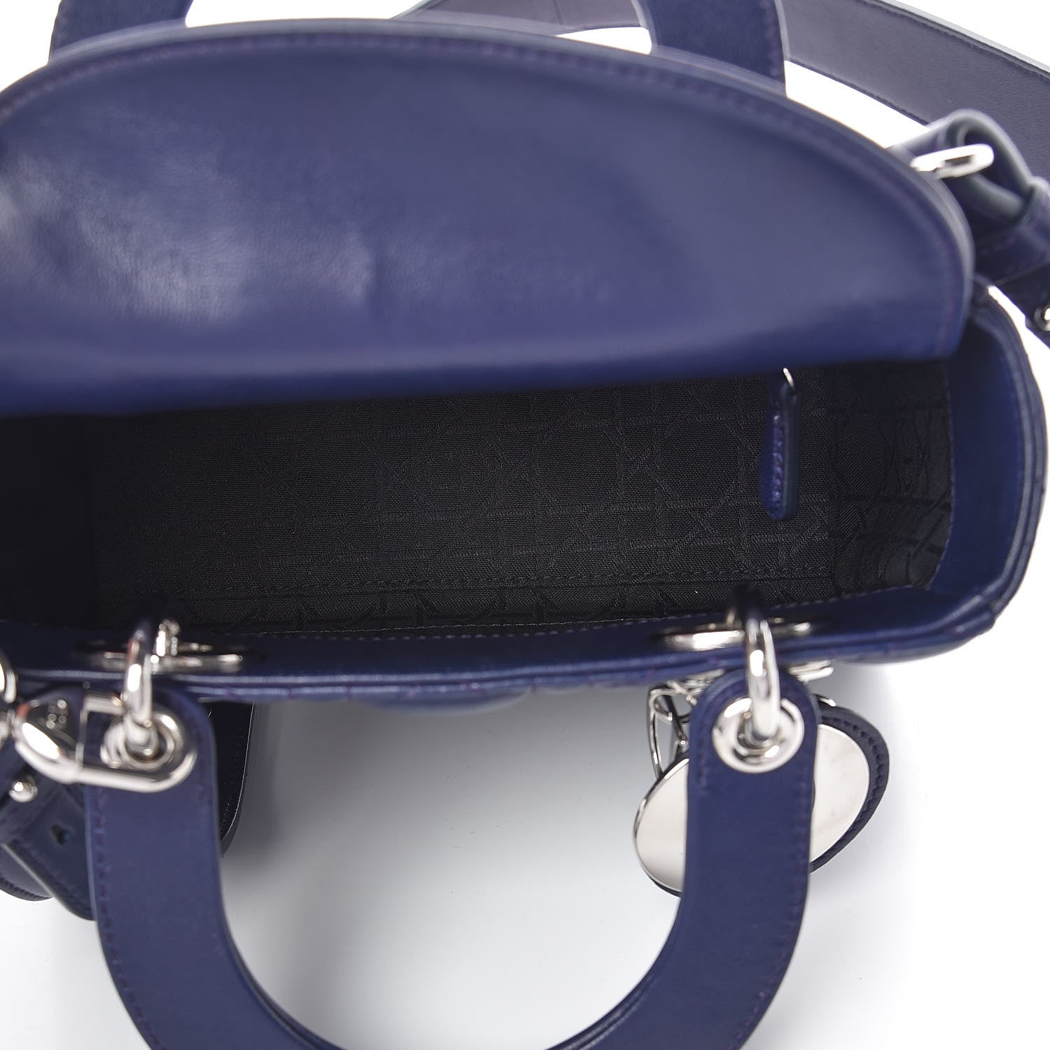 Christian Dior Lambskin Cannage Small Lucky Badges My Lady Dior Navy 5 of 10