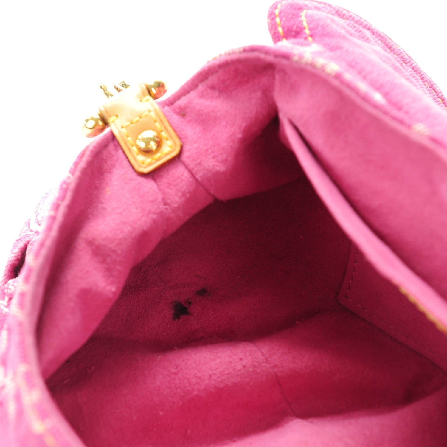 Louis Vuitton Monogram Denim Mini Pleaty Fuchsia 8 of 9