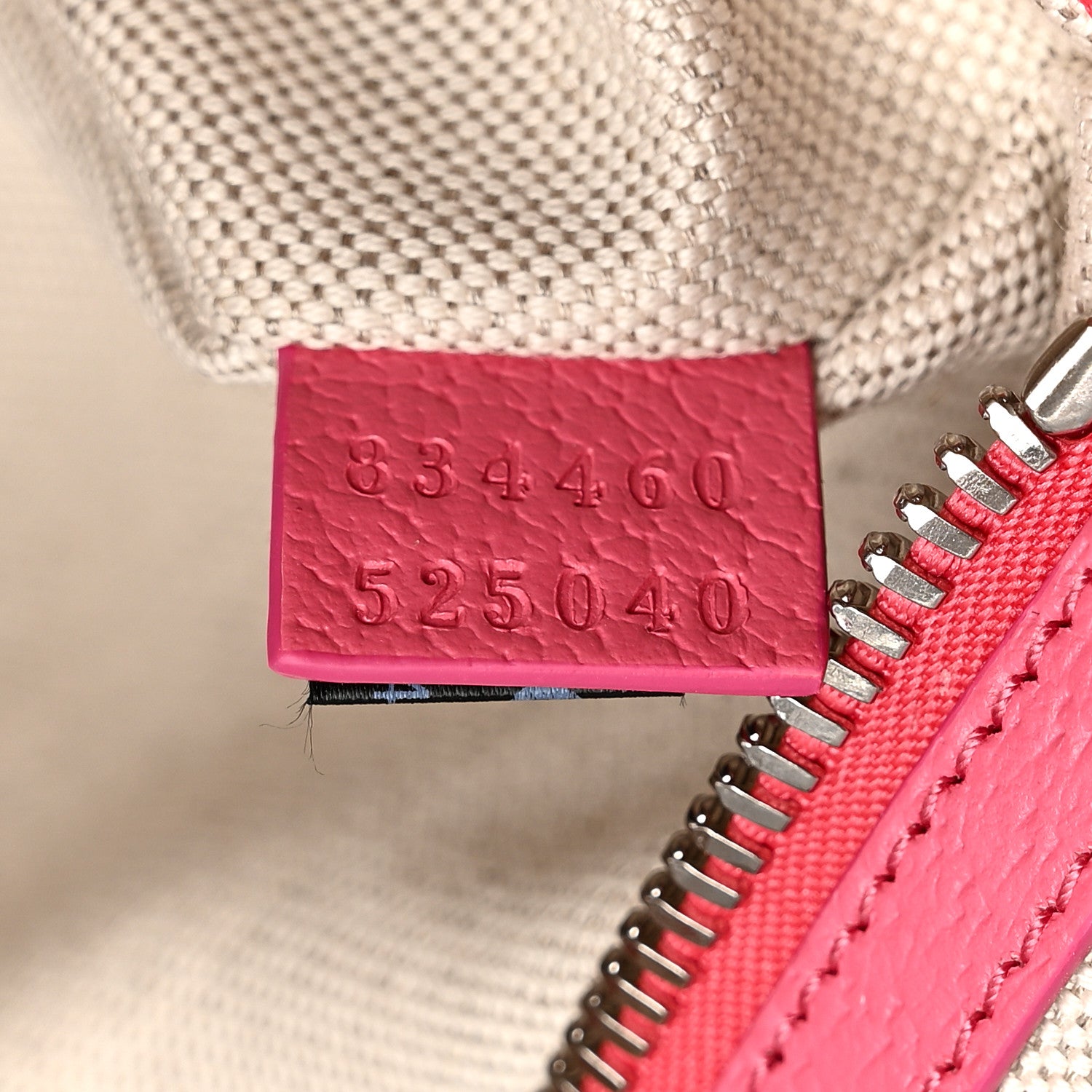 Gucci GG Supreme Monogram Textured Dollar Calfskin Airbrushed Medium Savoy Duffle Bag Pink Beige 6 of 9
