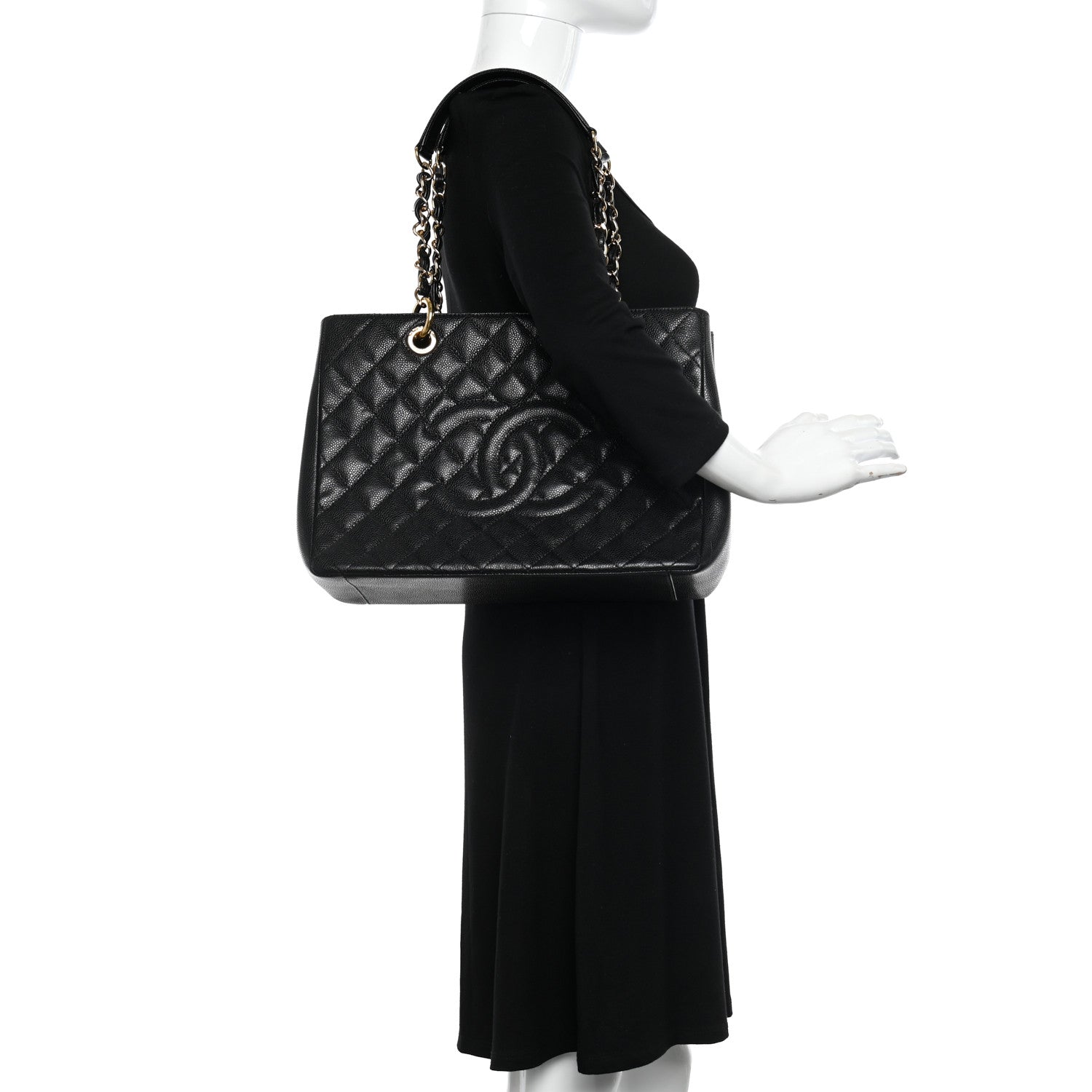Chanel Caviar Quilted Grand Shopping Tote GST Black 3 of 13