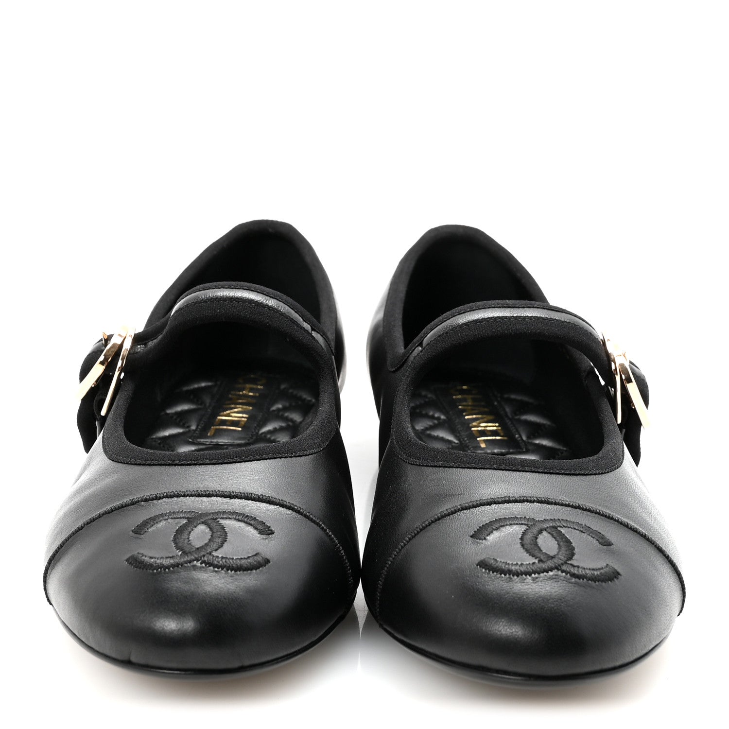 Chanel Lambskin Mary Jane Flats 36.5 Black 3 of 10