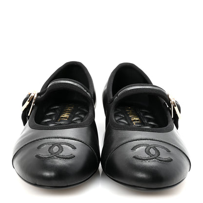 Chanel Lambskin Mary Jane Flats 36.5 Black 3 of 10