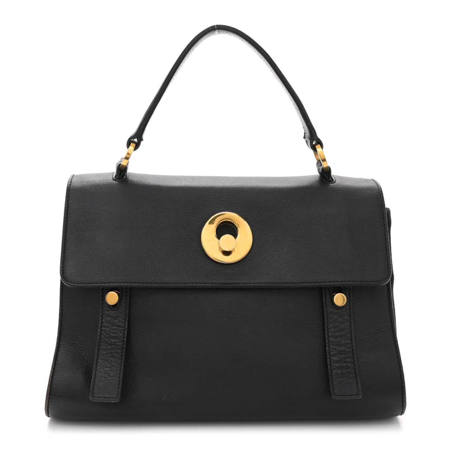 Calfskin Canvas Small Muse Two Black