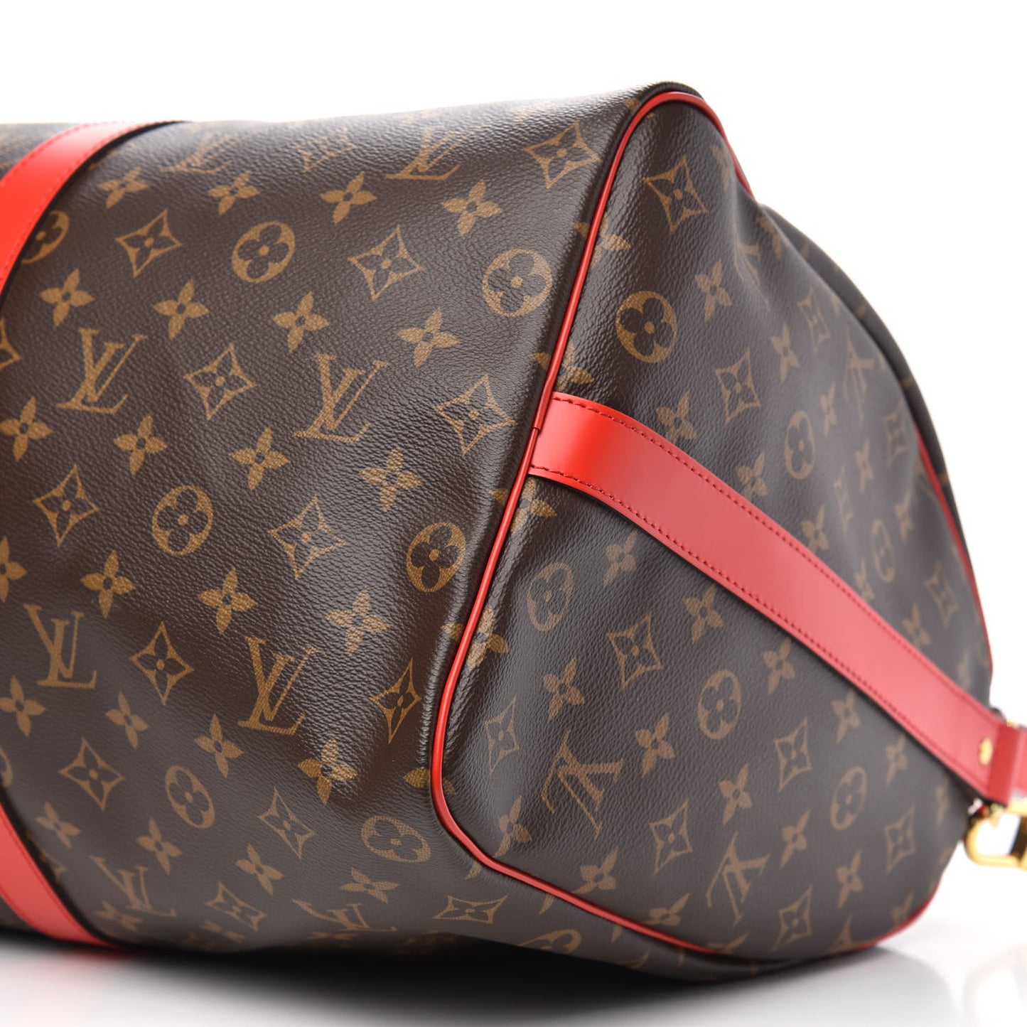 Calfskin Monogram Keepall Bandouliere 50 Coquelicot