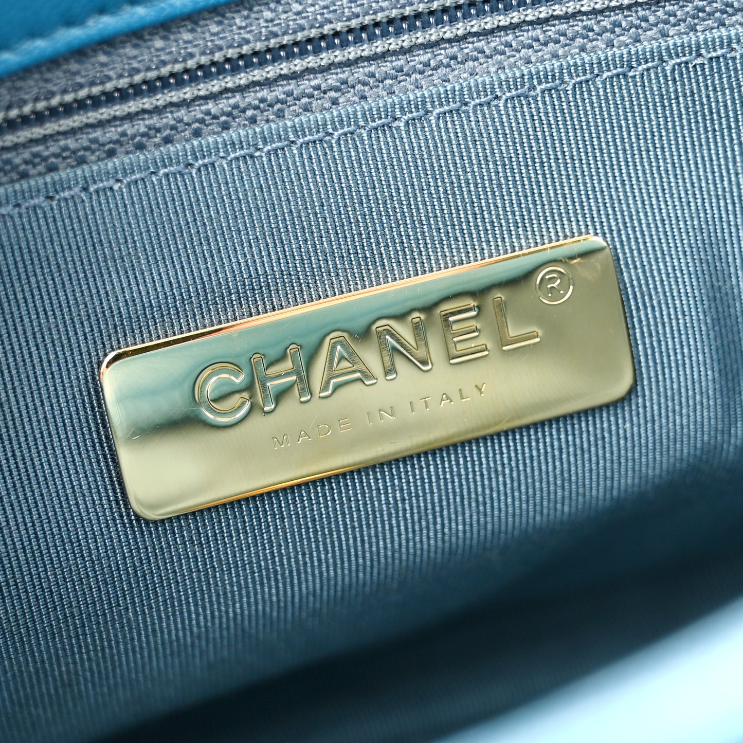 Goatskin Quilted Medium Chanel 19 Flap Turquoise
