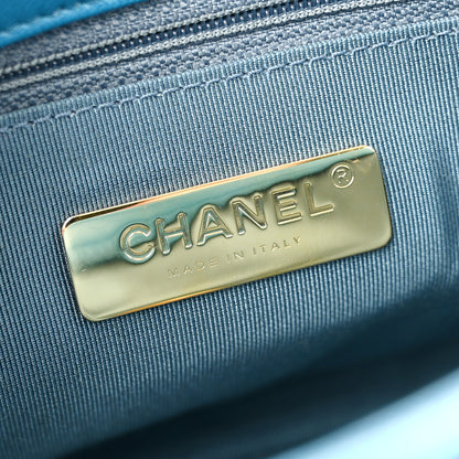 Chanel Goatskin Quilted Medium Chanel 19 Flap Turquoise 6 of 12