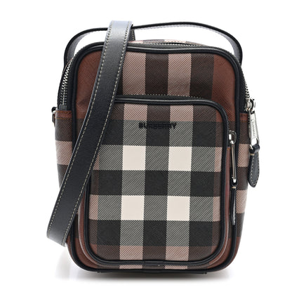 Burberry House Check Canvas Calfskin Wyatt Crossbody Dark Birch Brown 1 of 8