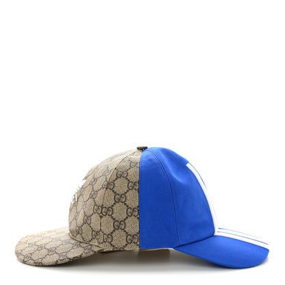 Gucci X ADIDAS GG Supreme Monogram Double Sided Baseball Hat M Blue Beige 3 of 13