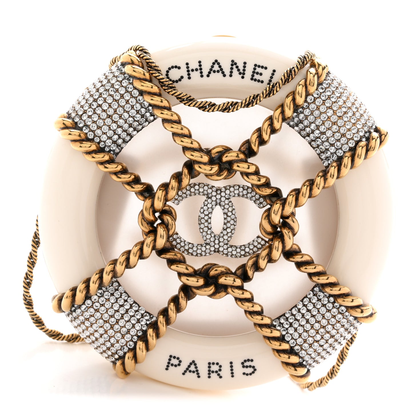 Resin Crystal Rescue Wheel Minaudière White