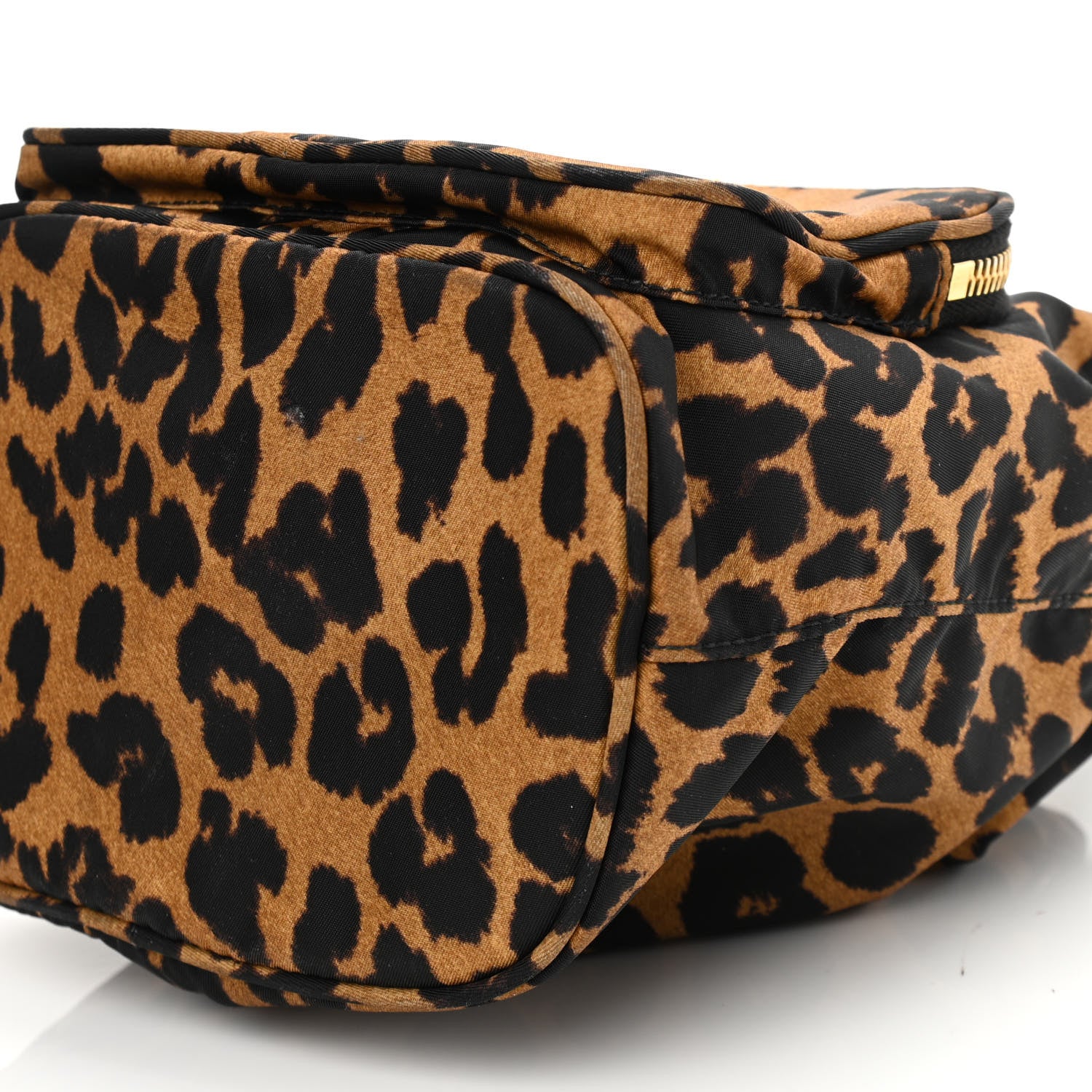 Prada Tessuto Nylon Leopard Print Mini Bucket Bag Miele 9 of 9