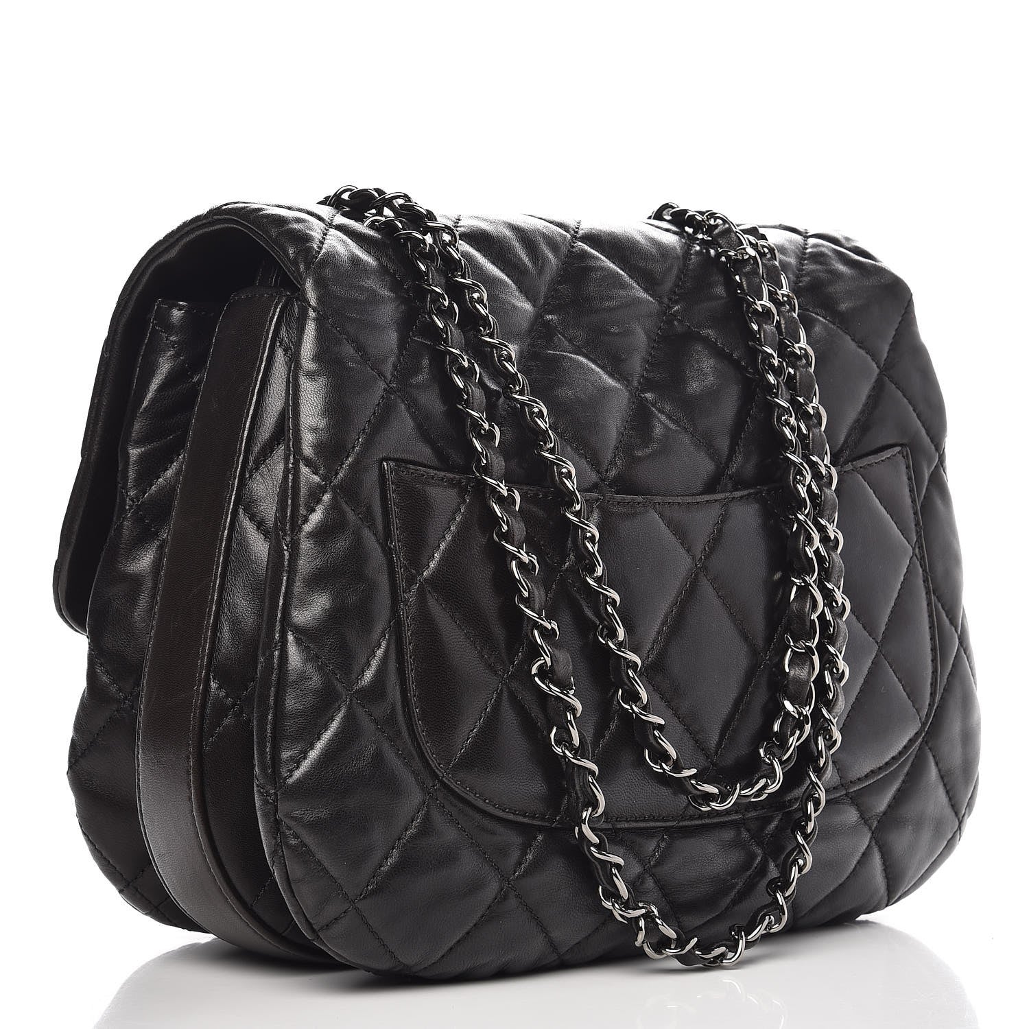 Chanel Lambskin Quilted 3 Large Flap Black 3 of 8