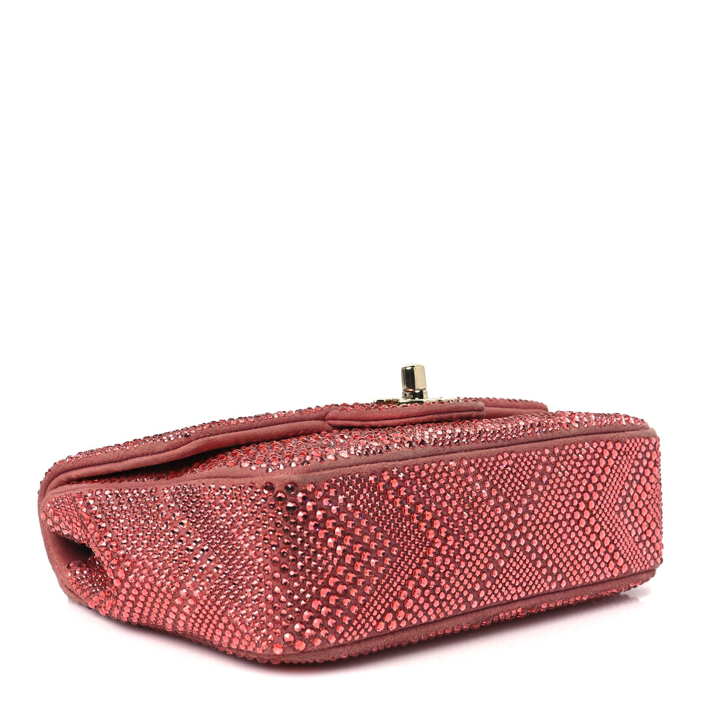 Metallic Goatskin Strass Small Flap Bag Pink