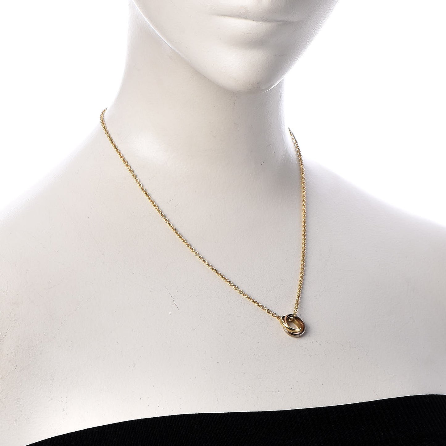 18K Pink Yellow White Gold Trinity Pendant Necklace