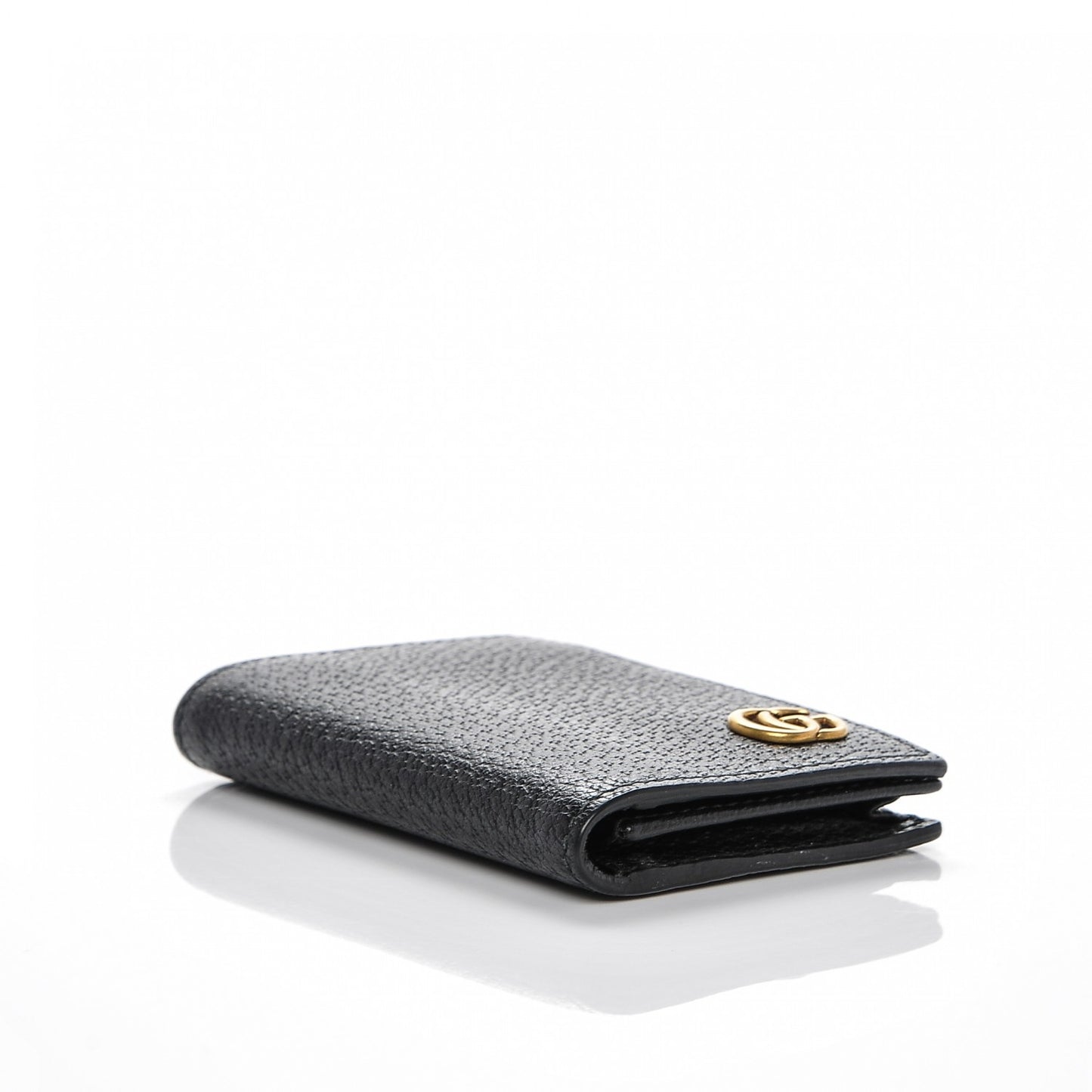 Calfskin Boar Effect GG Marmont Card Case Black