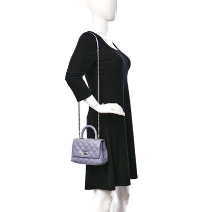 Chanel Caviar Quilted Extra Mini Coco Handle Flap Light Purple 3 of 17
