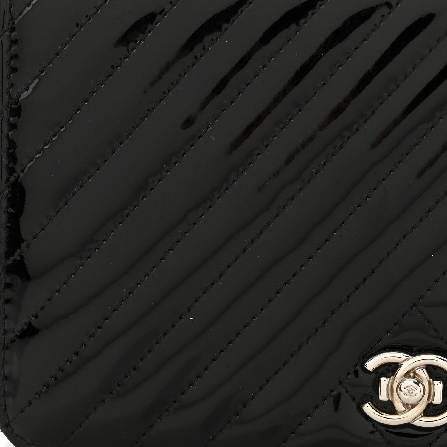 Chanel Patent Quilted Coco Boy Wallet On Chain WOC Black 15 of 17