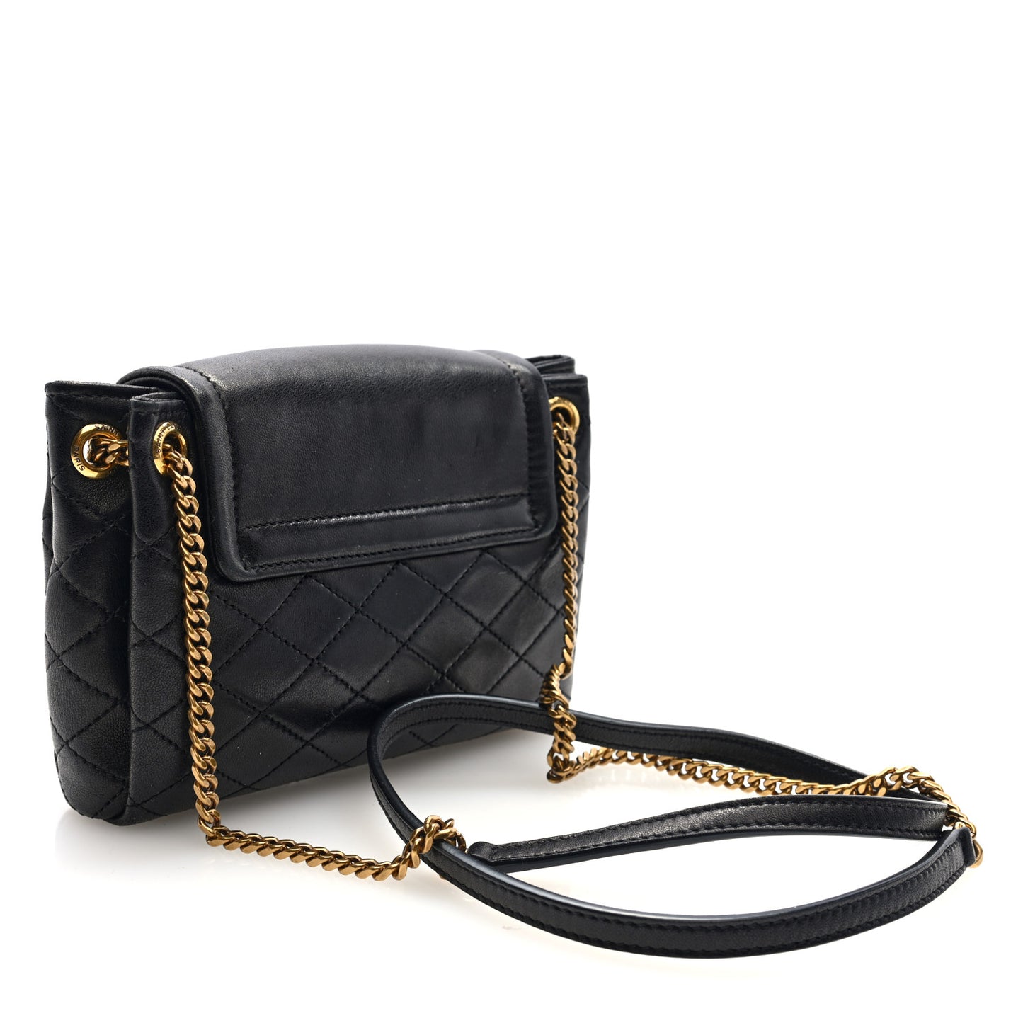 Lambskin Quilted Monogram Mini Nolita Black
