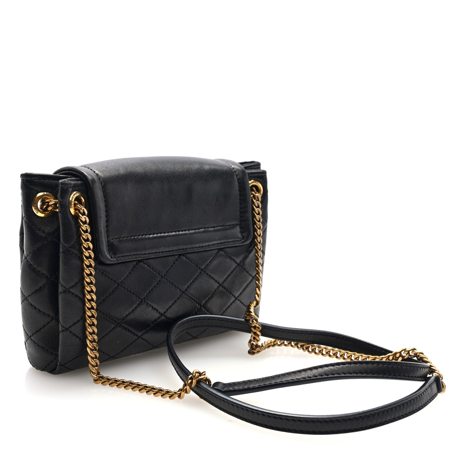 Saint Laurent Lambskin Quilted Monogram Mini Nolita Black 3 of 9