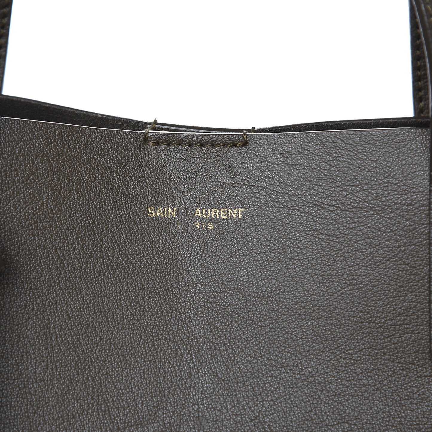 Calfskin Large Shopping Tote Kaki Militaire