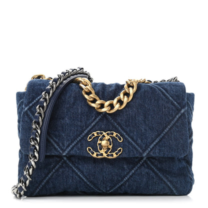 Chanel Denim Quilted Medium Chanel 19 Flap Blue 1 of 10