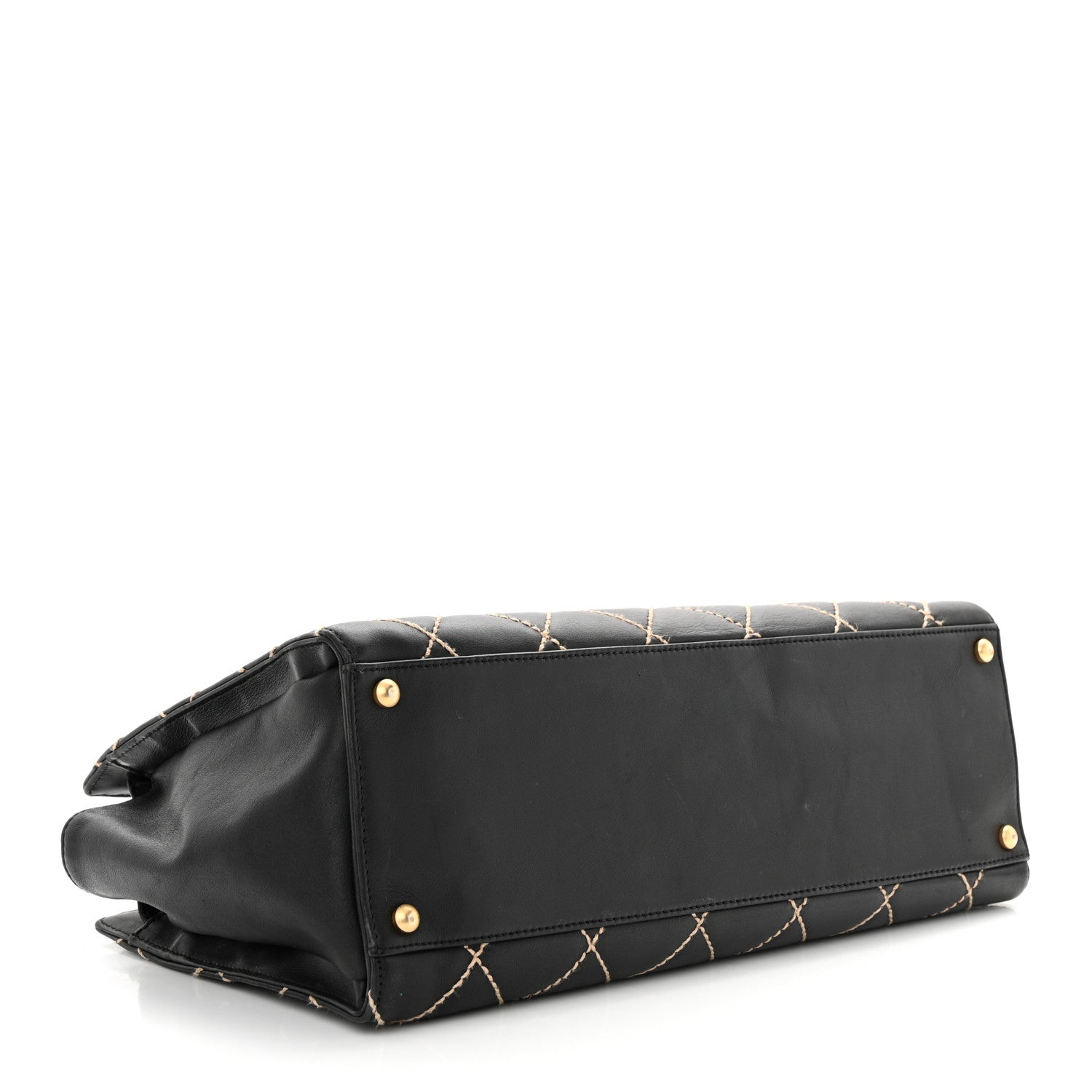Chanel Calfskin Wild Stitch Medium Tote Black 4 of 11