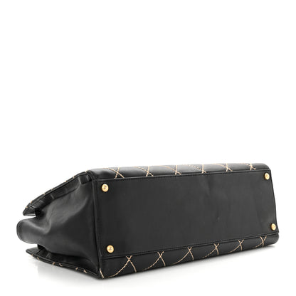Chanel Calfskin Wild Stitch Medium Tote Black 4 of 11