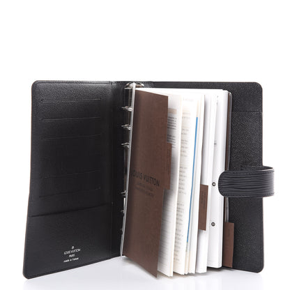 Louis Vuitton Epi Medium Ring Agenda Cover Black 5 of 8