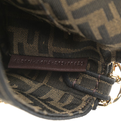 Fendi Fabric Jacquard FF 1974 Mini Baguette Tobacco Moro Black 9 of 11