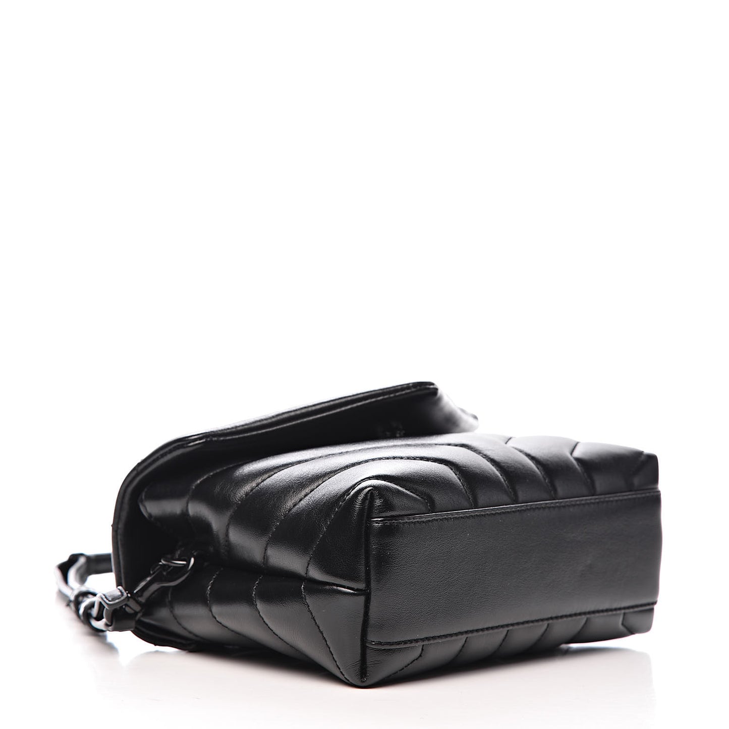 Calfskin Y Quilted Monogram Toy Loulou Crossbody Bag Black