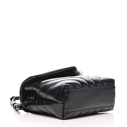Saint Laurent Calfskin Y Quilted Monogram Toy Loulou Crossbody Bag Black 4 of 11