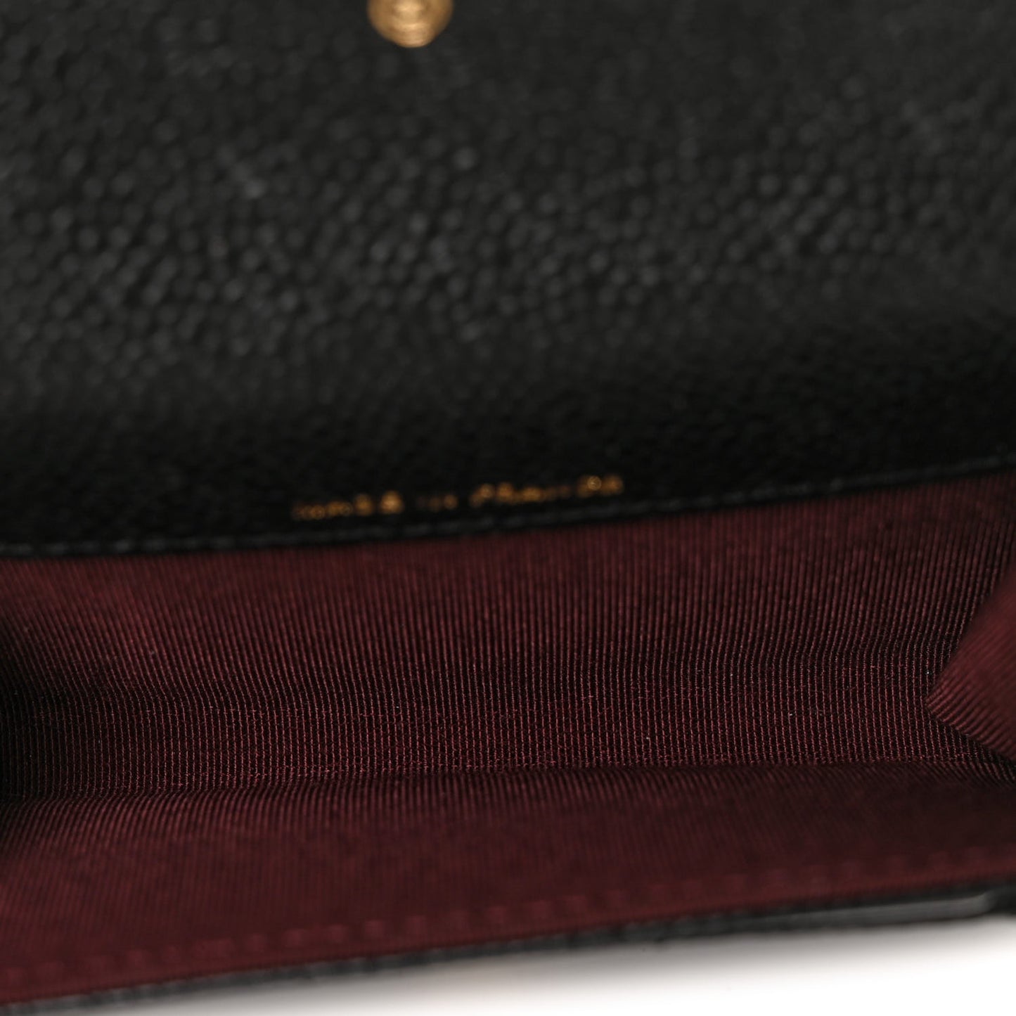 Caviar Quilted Flap Card Holder Wallet Black