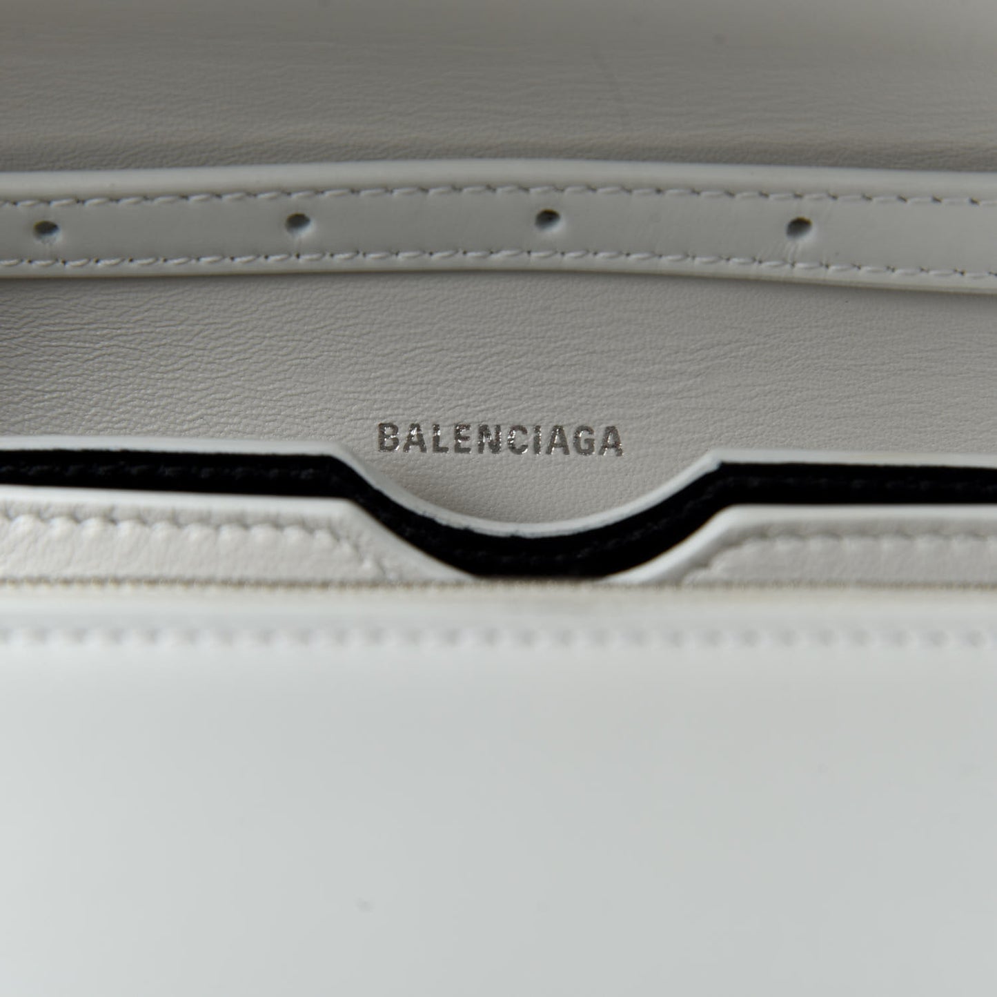 Shiny Box Calfskin Small B Bag White