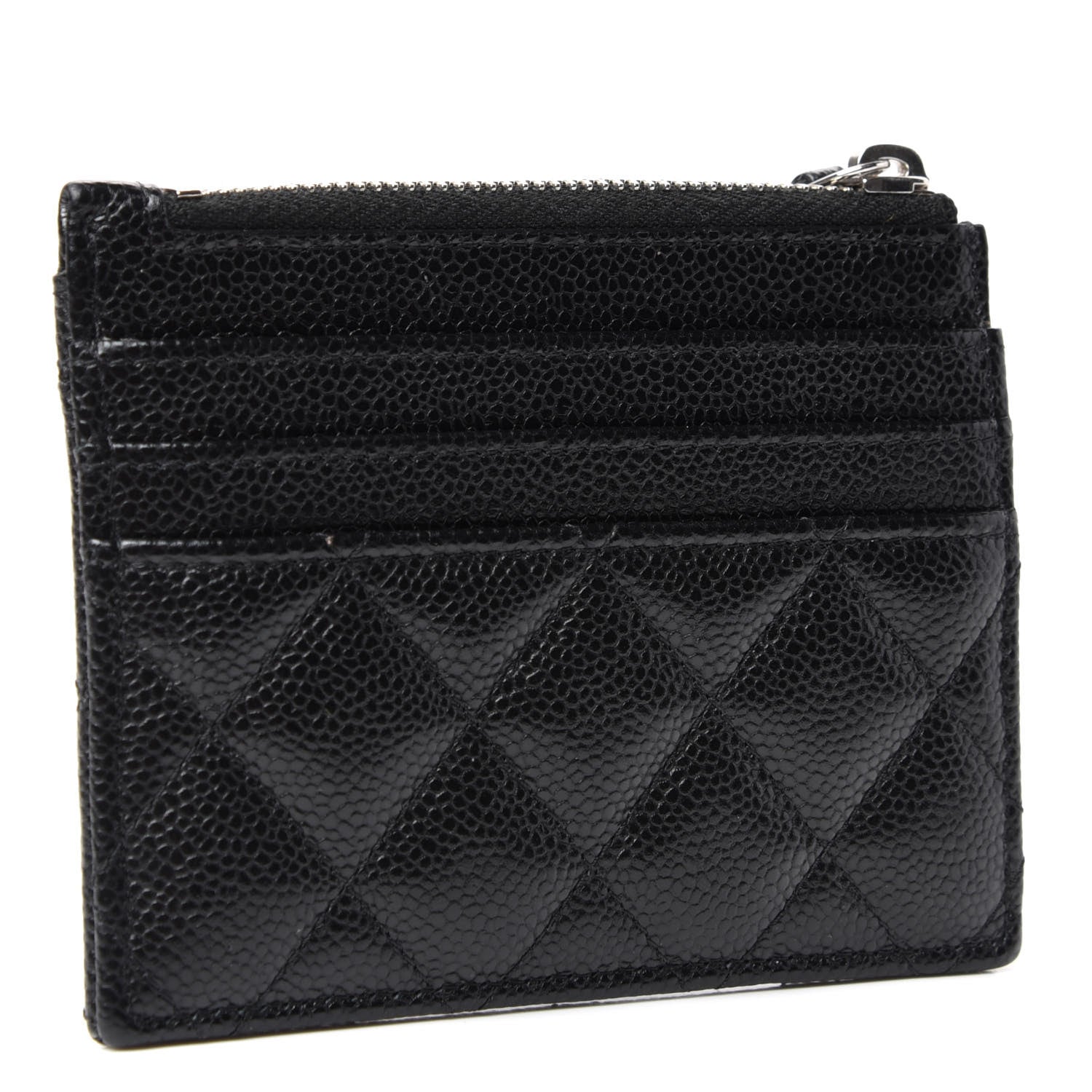Chanel Caviar Quilted CC Zip Card Holder Black 3 of 8