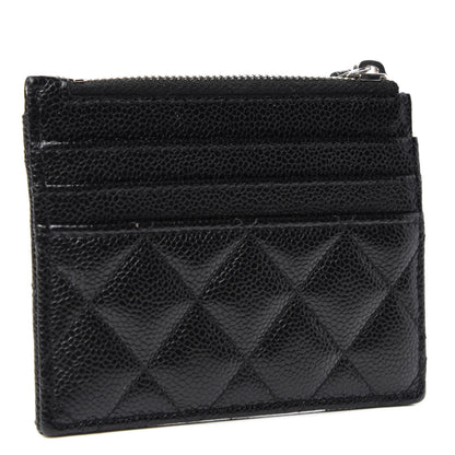 Chanel Caviar Quilted CC Zip Card Holder Black 3 of 8
