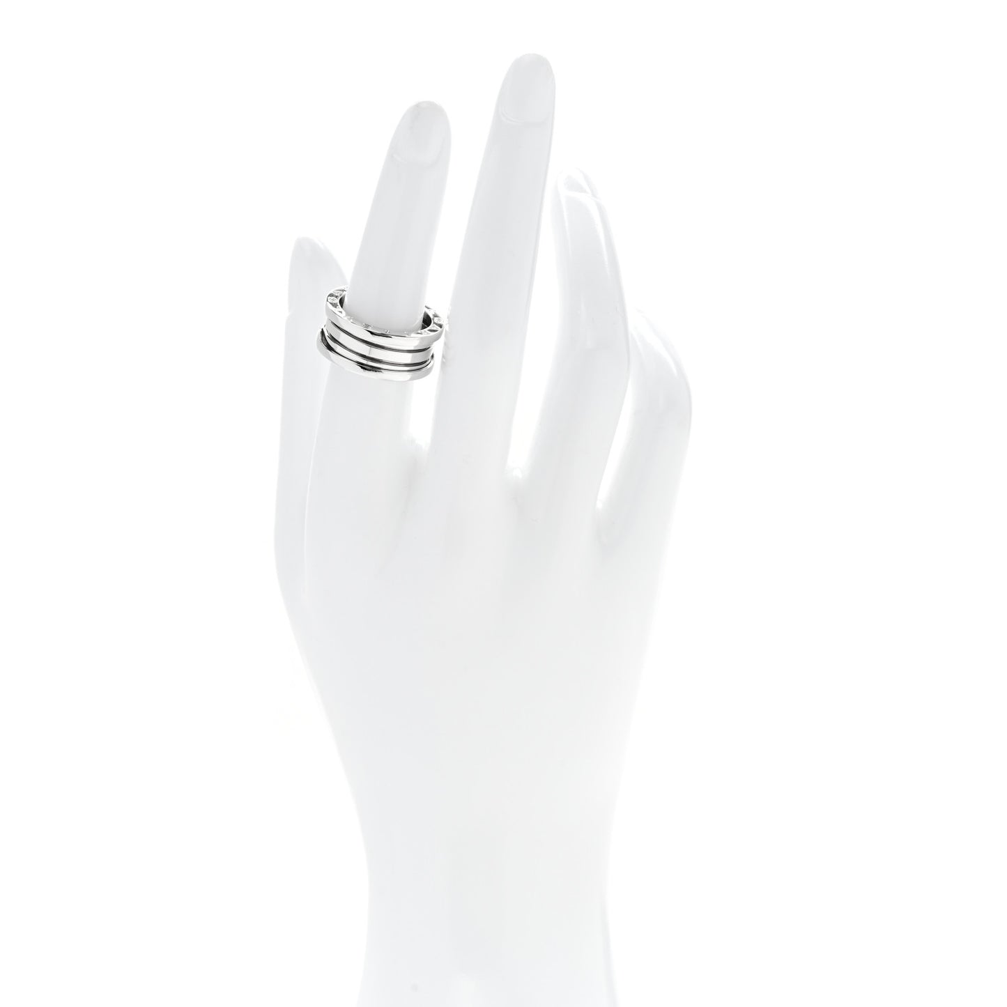 18K White Gold B.Zero1 Three-Band Ring 53 6.5
