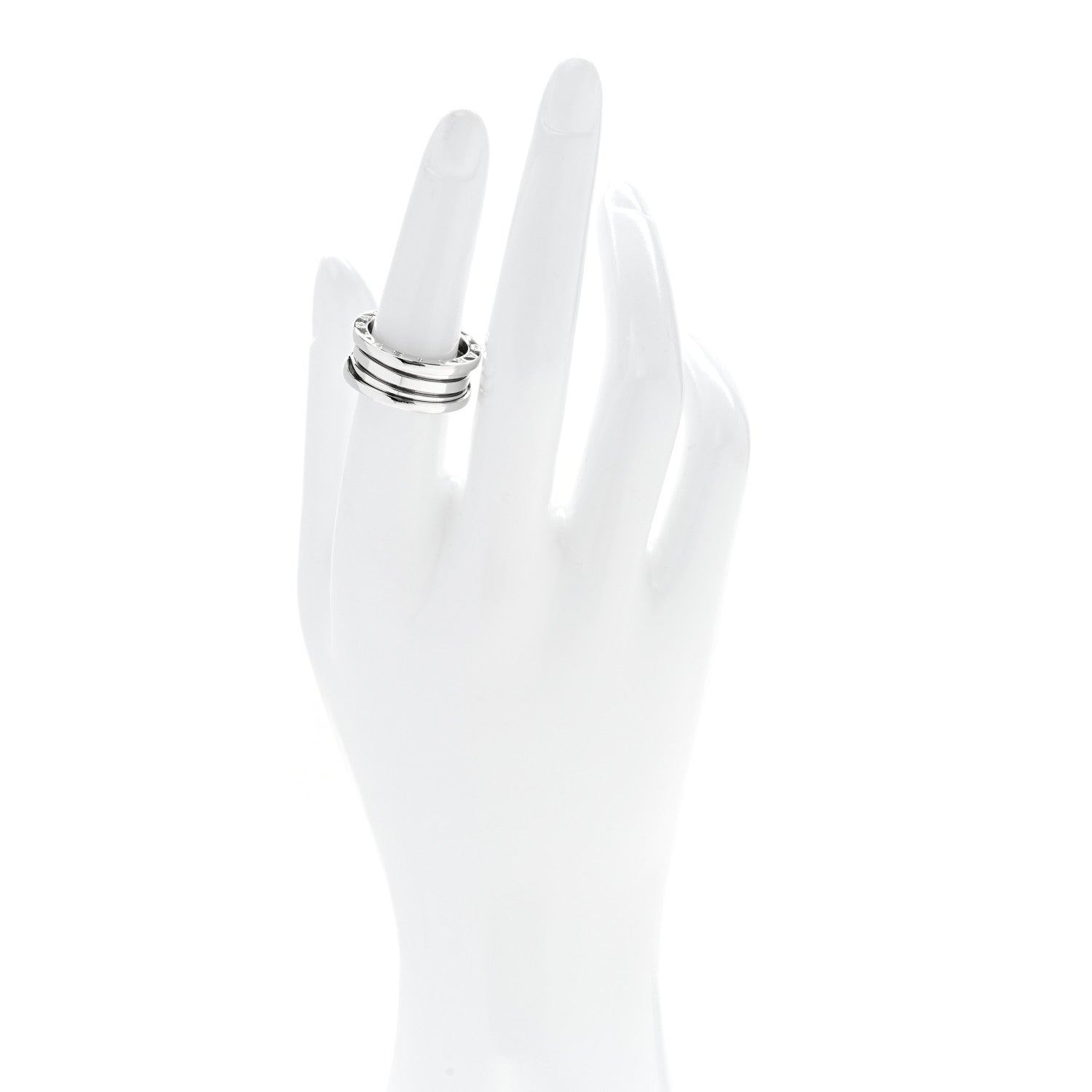 Bulgari 18K White Gold B.Zero1 Three-Band Ring 53 6.5 2 of 6