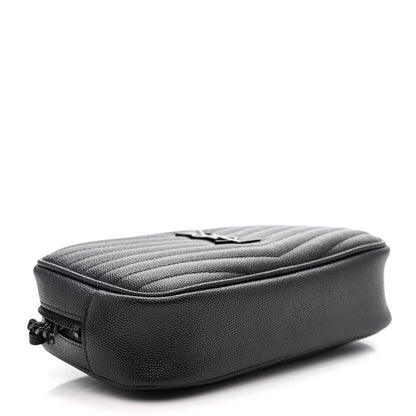 Saint Laurent Grain De Poudre Matelasse Monochrome Monogram Mini Lou Camera Bag Black 4 of 11