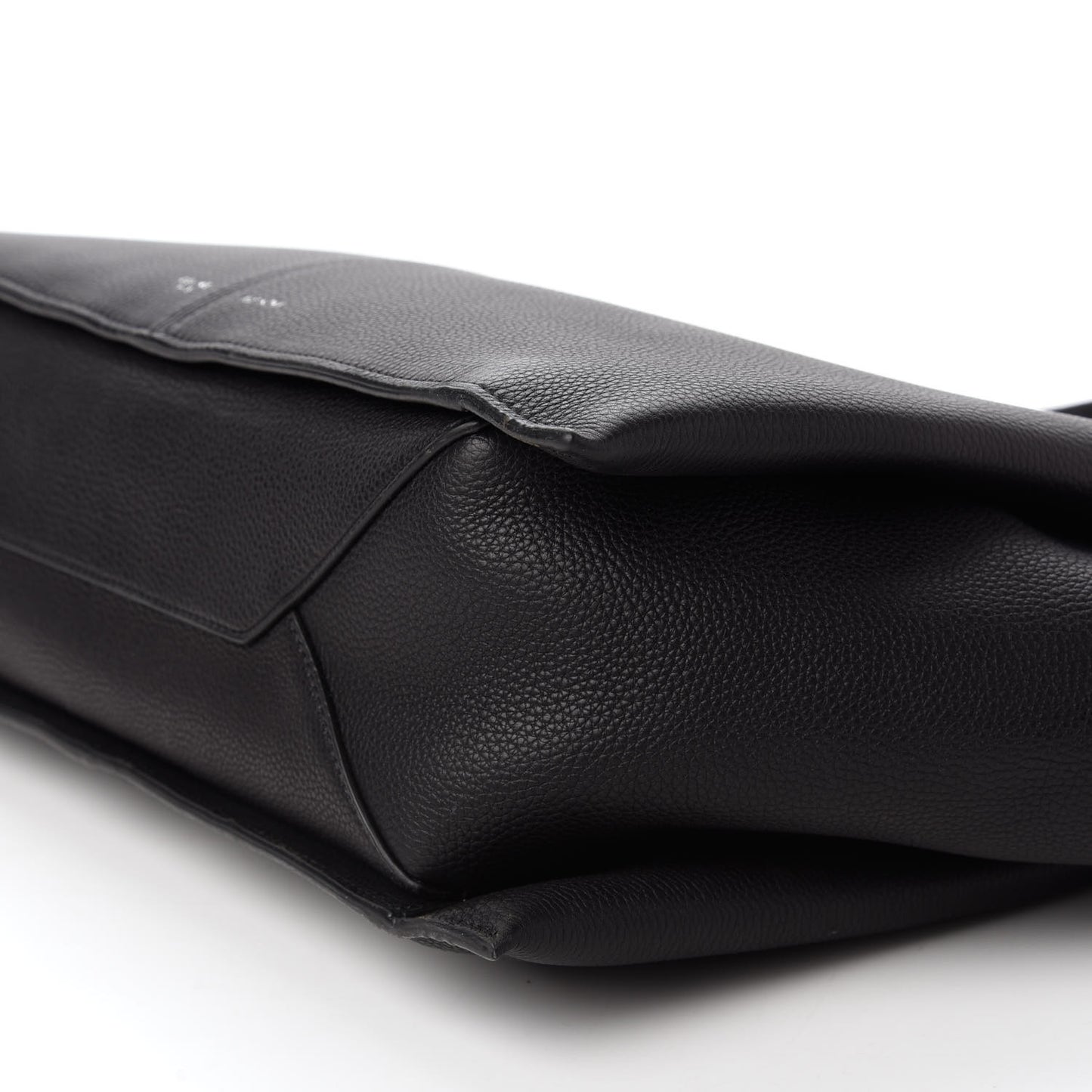 Baby Grained Calfskin Small Tri-Fold Bag Black