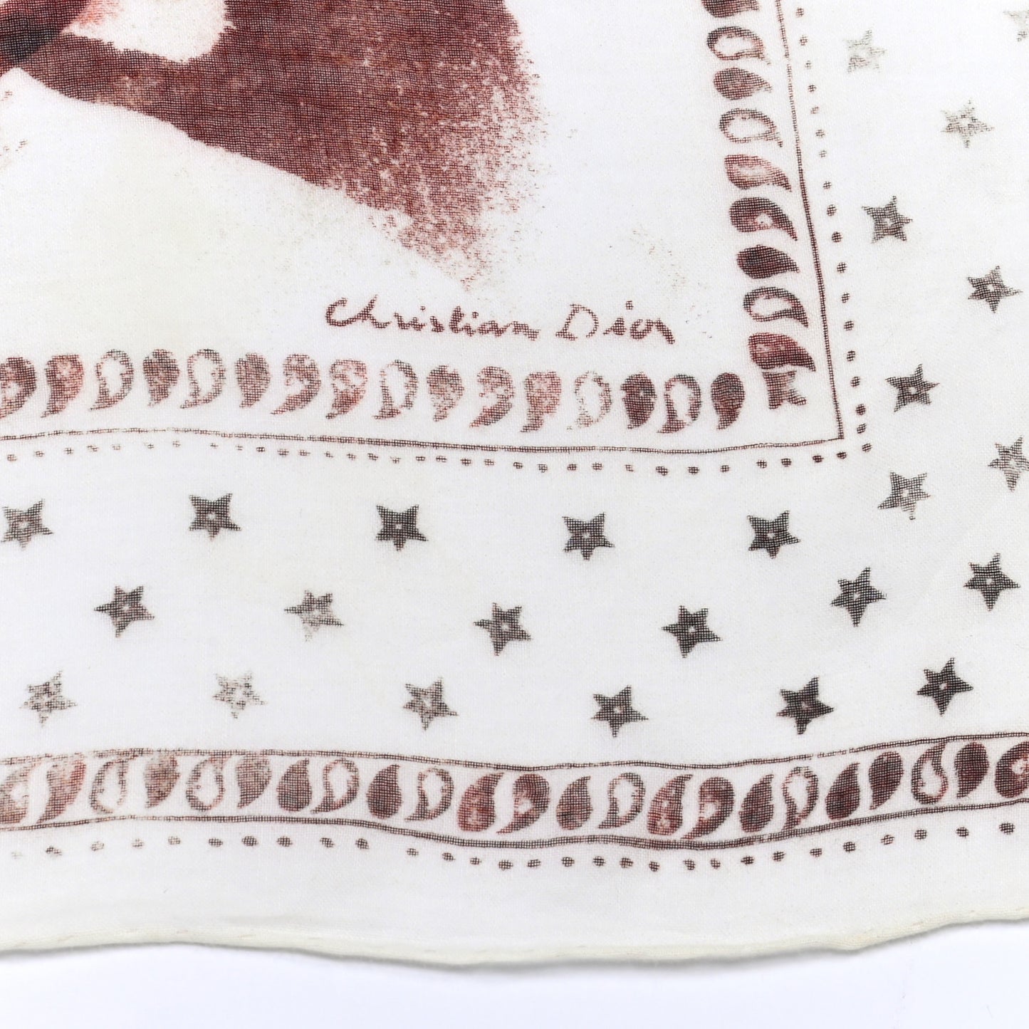 Cotton Cashmere Sauvage Square Scarf White Multicolor