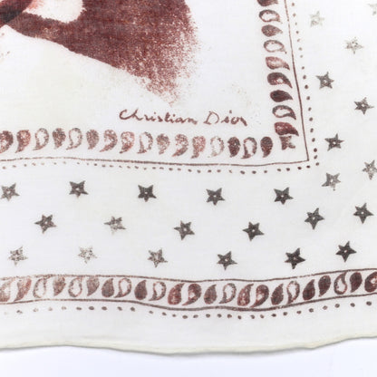 Christian Dior Cotton Cashmere Sauvage Square Scarf White Multicolor 2 of 4