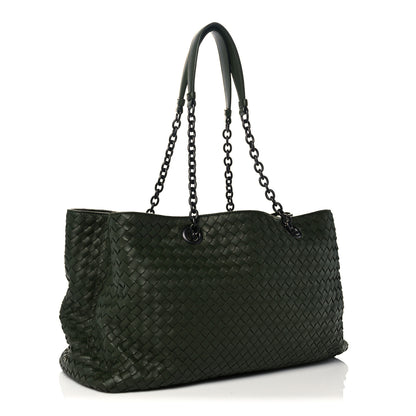 Bottega Veneta Nappa Intrecciato Large Classic Chain Strap Tote Green 2 of 10