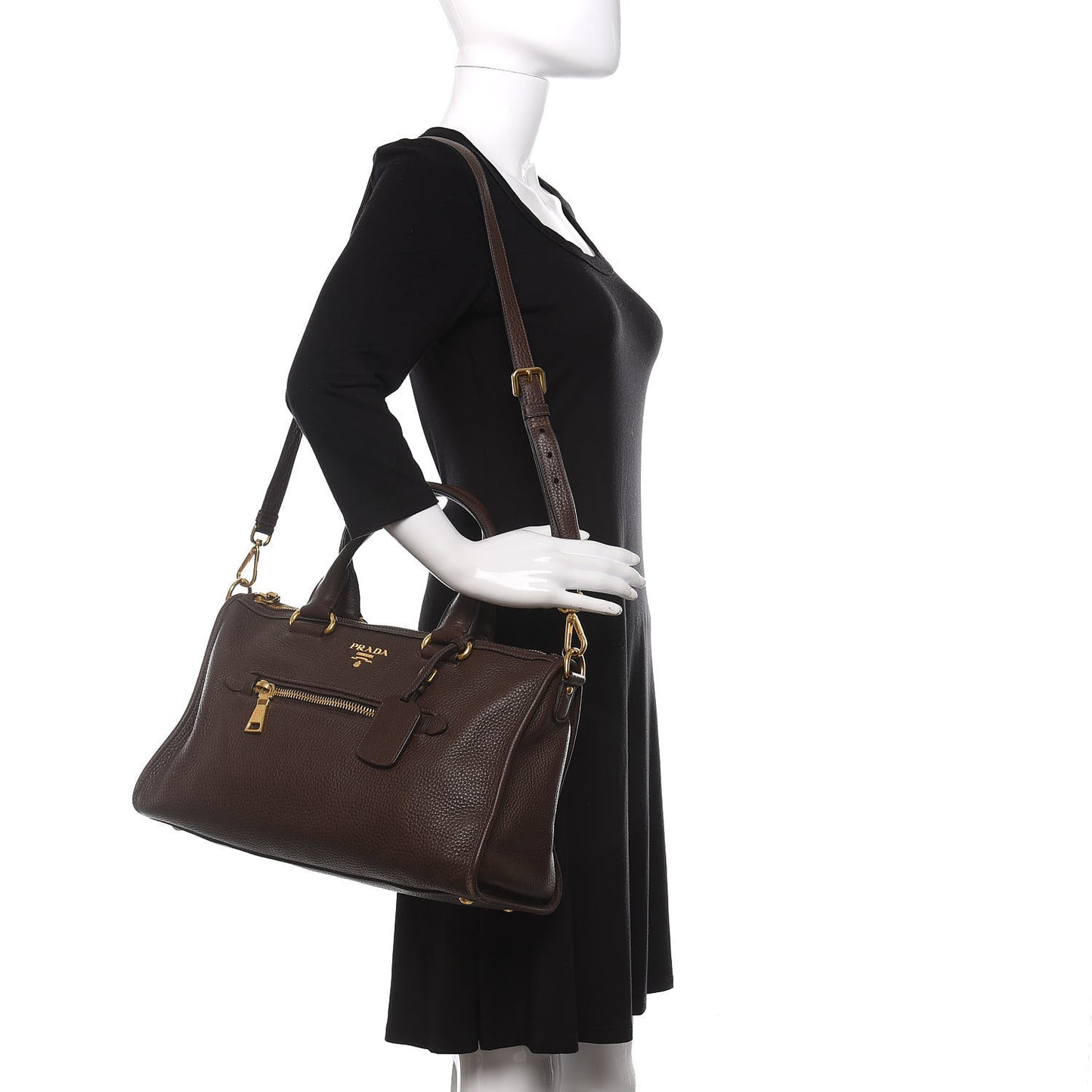 Vitello Daino Shopping Satchel Caffe