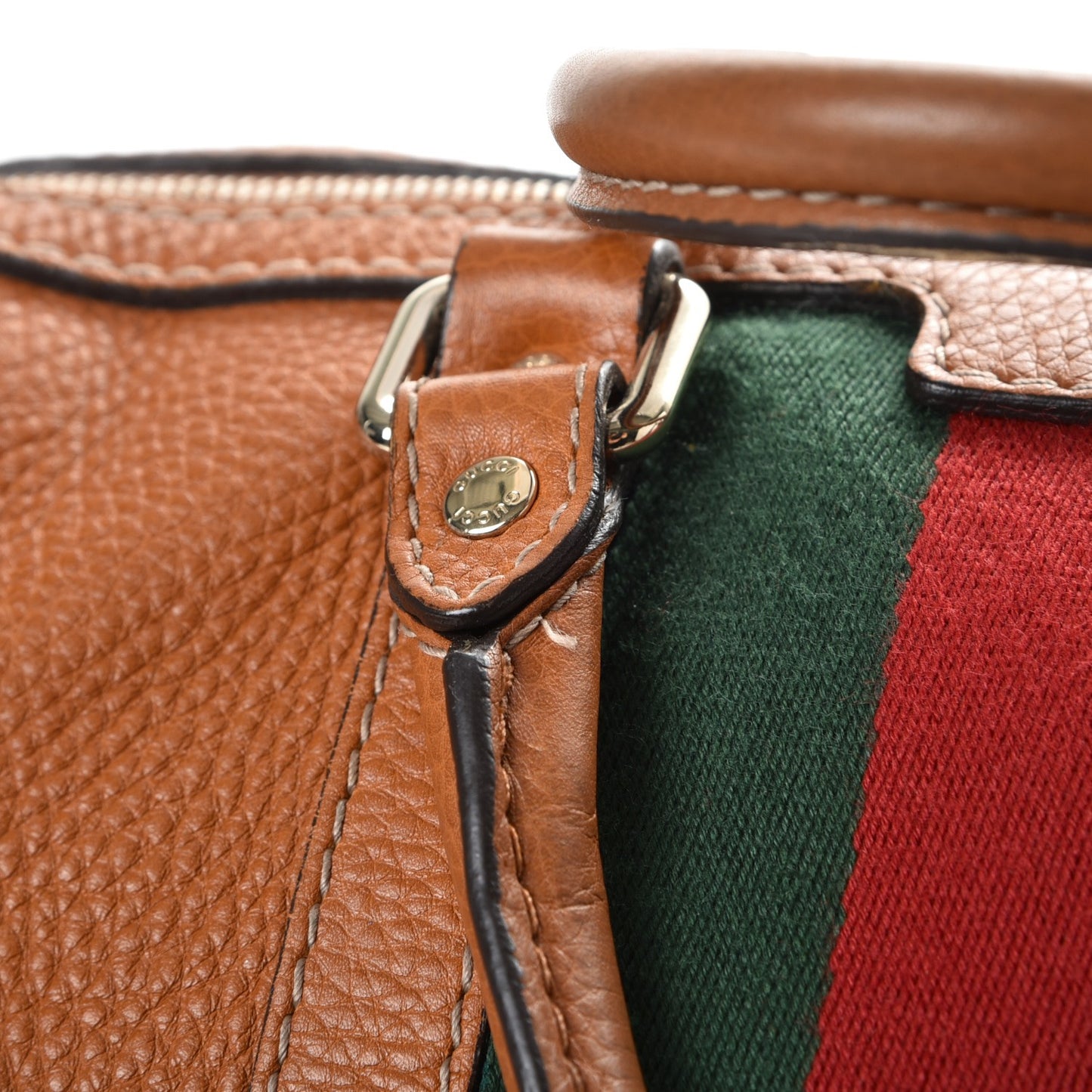 Calfskin Vintage Web Medium Boston Tobacco
