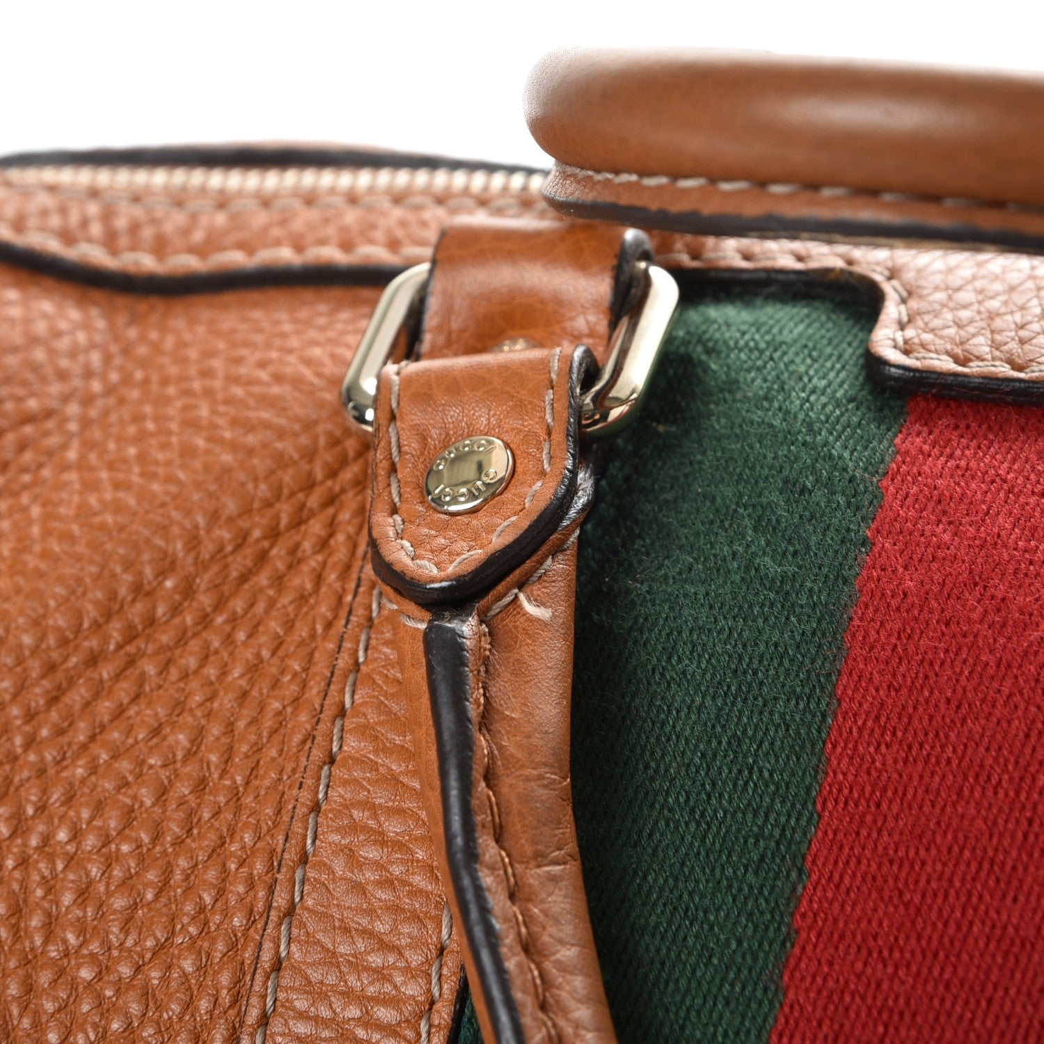 Gucci Calfskin Vintage Web Medium Boston Tobacco 14 of 15