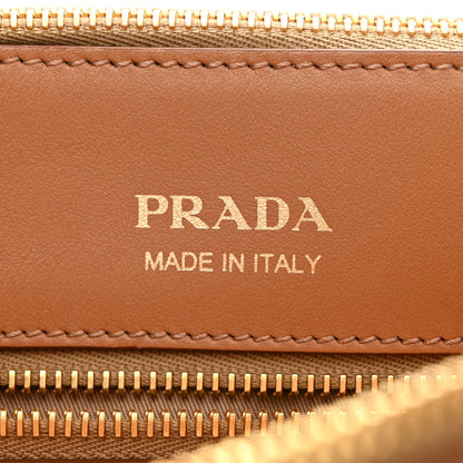 Prada Raffia City Calfskin Whipstitch Medium Paradigme Bag Naturale Caramel 8 of 22