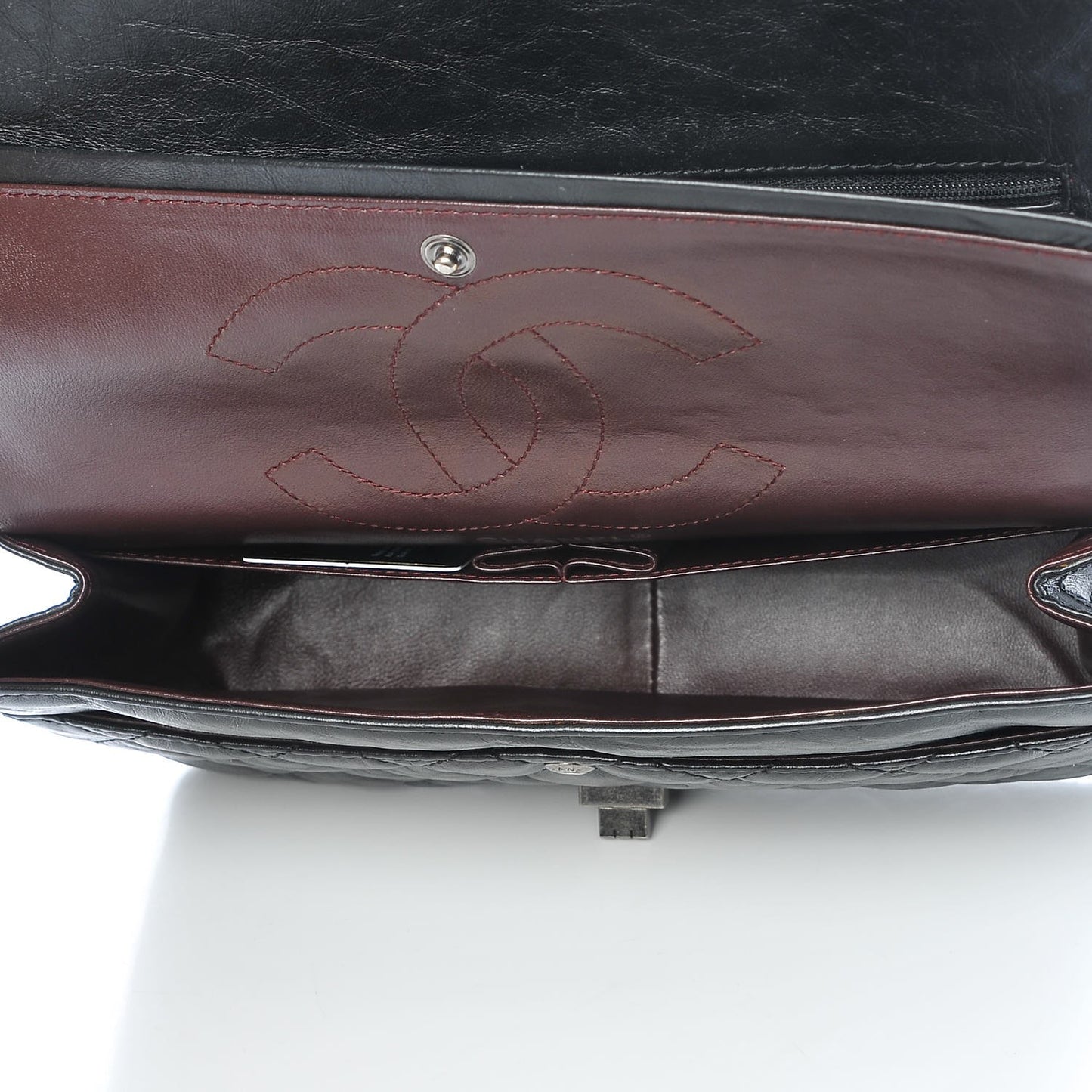Aged Calfskin Quilted 2.55 Reissue 226 Flap Black