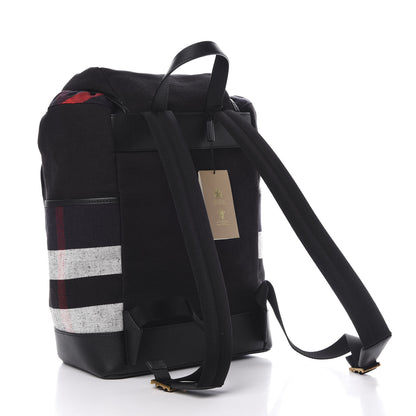 Burberry Overdyed Canvas Mega Check Drifton Backpack Black 2 of 10